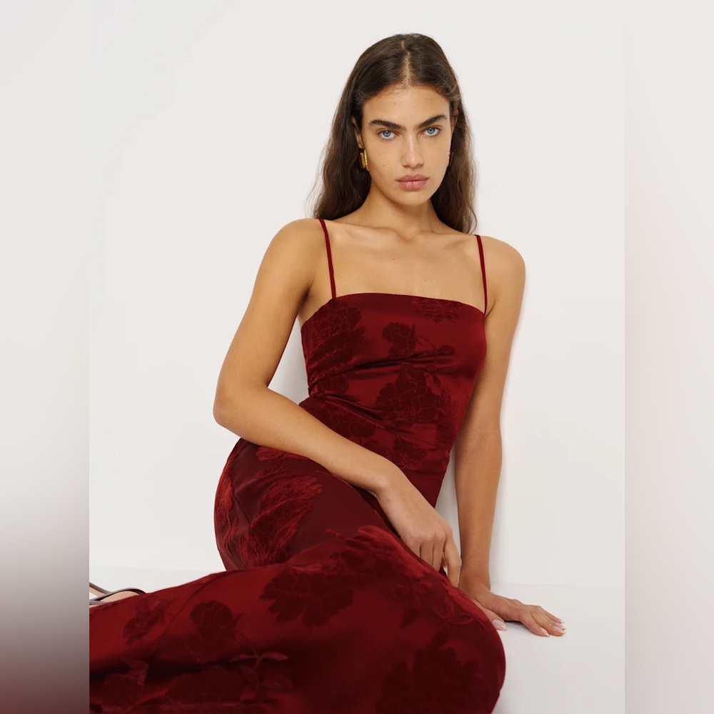 Reformation Frankie Red Scarlet Floral Dress - Picture 3 of 11